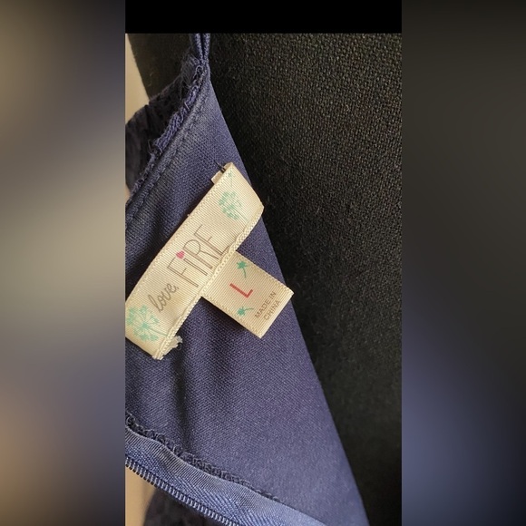 Blue Midi Dress- Slip with a Lace Overlay - Picture 3 of 4